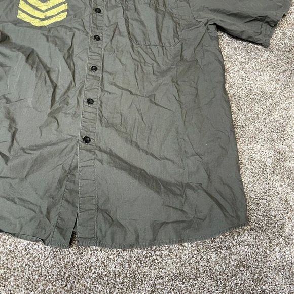 Mac Tools Shirt Mens Size Large Button Front Wrenchers Graphic Print Olive Green - Picture 3 of 9